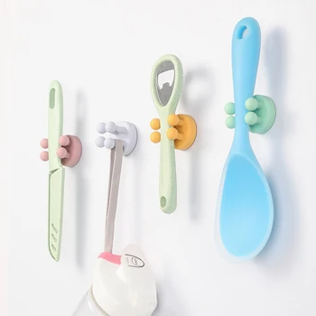Силиконовый крючок для зубной щетки для ванной комнаты, крючок для ключей для дома, гостиной, кухонный органайзер для ложек для риса