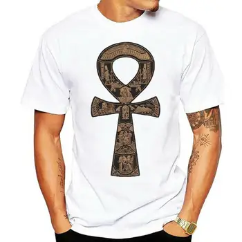 Символ Анх, Египетский артефакт, Древний Египет, футболка, мужская повседневная футболка, размер США S-3XL