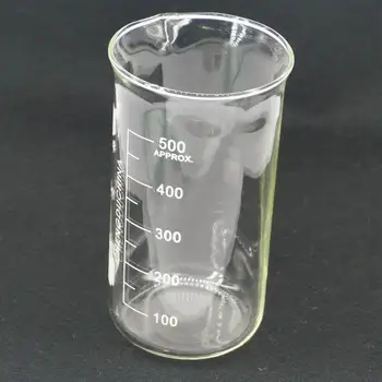 Химический Лабораторный стакан Высокой формы объемом 500 мл Из Боросиликатного стекла, Прозрачный Стакан С Утолщенным носиком