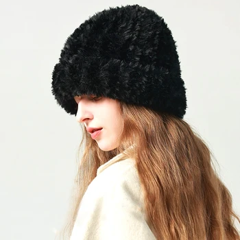 Шерстяная шапка Женская осенне-зимняя универсальная вязаная шапка однотонной серии, теплая плюшевая бархатная шапка для защиты от холода, наружная защита ушей