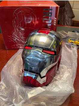 Шлем Marvel Iron Man Autoking 1/1 Mk5 с дистанционным и голосовым управлением, автоматический шлем-маска Железного человека со светодиодной подсветкой, фигурка в подарок мальчикам