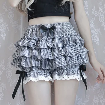 Шорты Lolita Maid с рюшами для женщин и девочек Хлопчатобумажные брюки Шаровары Kawaii Cute Safe Short Pants